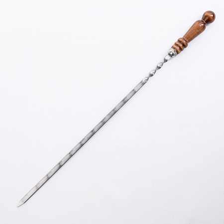 Stainless skewer 670*12*3 mm with wooden handle в Саратове