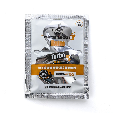 Turbo yeast alcohol BragMan "RUM TURBO" (72 gr) в Саратове