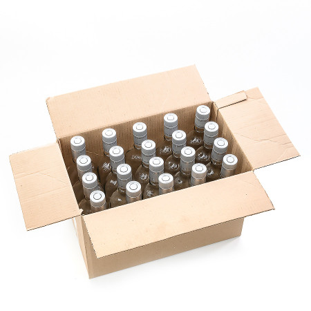 20 бутылок "Фляжка" 0,5 л с пробками гуала в коробке в Саратове